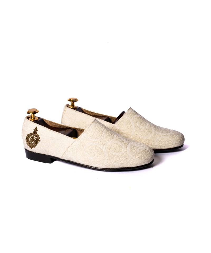 White woven shoes for men