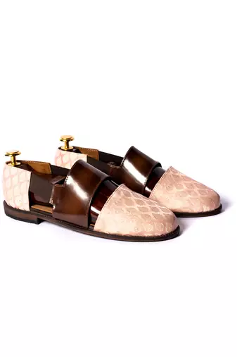 Pink woven sandals