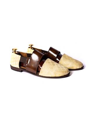 Yellow woven sandals 1