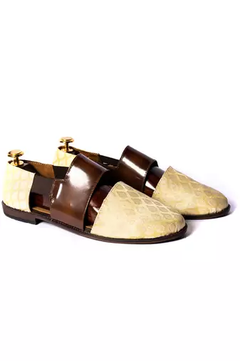 Yellow woven sandals