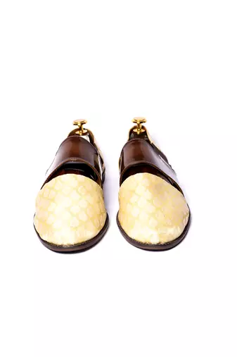 Yellow woven sandals