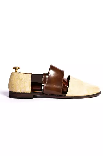 Yellow woven sandals