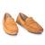 Tan solid leather loafers