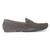 Grey solid leather loafers