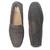 Grey solid leather loafers
