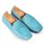 Blue solid leather loafers