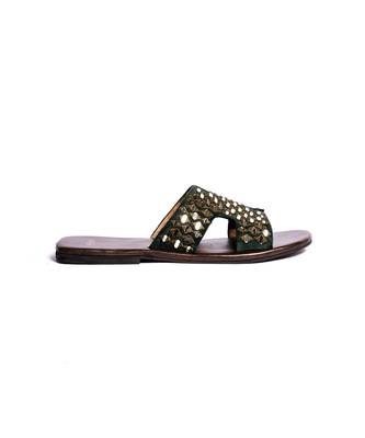 Green woven flats 4