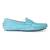Blue solid leather loafers