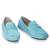 Blue solid leather loafers