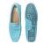 Blue solid leather loafers