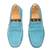 Blue solid leather loafers