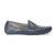 Black solid leather loafers