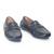 Black solid leather loafers