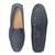 Black solid leather loafers