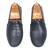 Black solid leather loafers