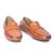Tan solid leather loafers