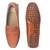 Tan solid leather loafers