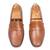 Tan solid leather loafers