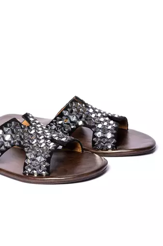 Brown woven flats