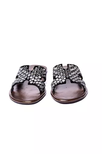 Brown woven flats