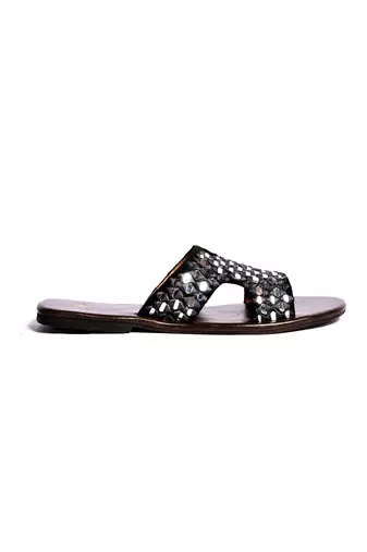 Brown woven flats