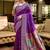 Purple floral butti silk blend zari weaving paithani saree
