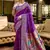 Purple floral butti silk blend zari weaving paithani saree