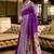 Purple floral butti silk blend zari weaving paithani saree