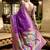 Purple floral butti silk blend zari weaving paithani saree