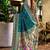 Deep teal floral butti silk blend zari weaving paithani saree