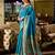 Sky blue peacock butti silk blend zari weaving paithani saree