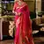 Red peacock butti silk blend zari weaving paithani saree