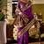 Purple peacock butti silk blend zari weaving paithani saree