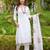 white viscose embroidered suit 