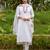 white viscose embroidered suit 