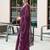 Wine butti embroidery work shimmer chiffon bollywood saree