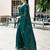 Teal green butti embroidery work shimmer chiffon bollywood saree
