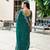 Teal green butti embroidery work shimmer chiffon bollywood saree