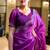 Purple butti embroidery work shimmer chiffon bollywood saree