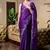 Violet butti embroidery work shimmer chiffon bollywood saree
