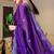 Violet butti embroidery work shimmer chiffon bollywood saree