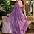 Lavender butti embroidery work shimmer chiffon bollywood saree