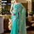 Ocean green butti embroidery work shimmer chiffon bollywood saree