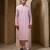 Pink plain cotton silk kurta pajama