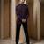 Wine plain cotton bandhgala suit