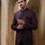 Wine plain cotton bandhgala suit
