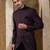 Wine plain cotton bandhgala suit