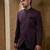 Wine plain cotton bandhgala suit