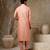Orange embroidered cotton silk kurta pajama