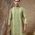 Green embroidered viscose kurta pajama